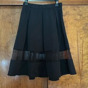 Black Express Skirt with Sheer panel